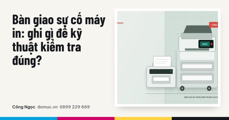 Bàn giao sự cố máy in: mẫu ghi để kỹ thuật kiểm tra đúng