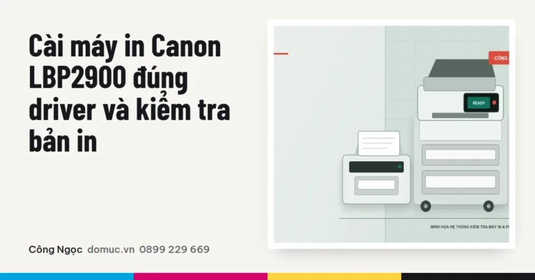 Cài máy in Canon LBP2900 đúng driver và kiểm tra bản in