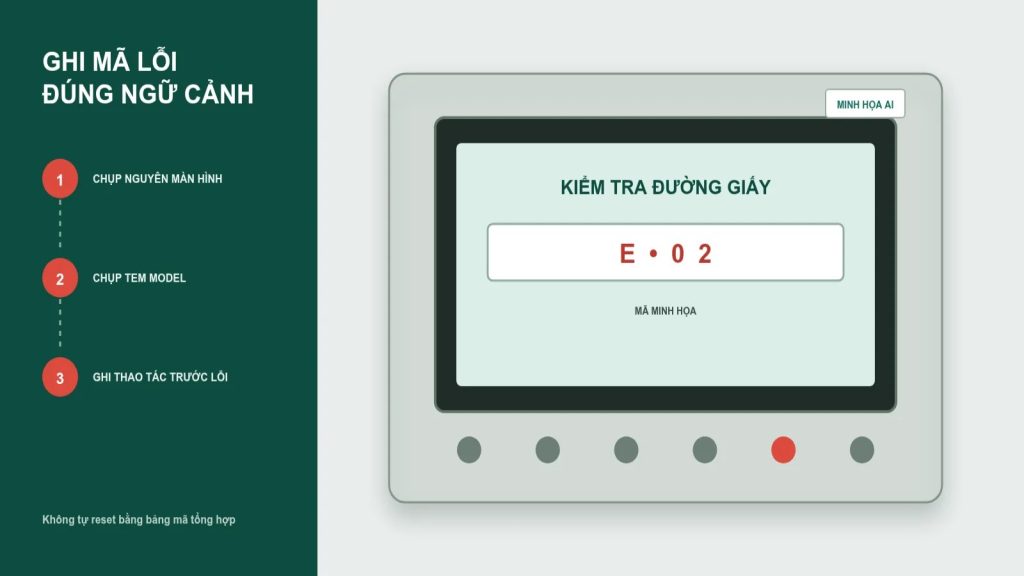 Minh họa quy trình kiểm tra máy in in chậm: tách file, chất lượng, hàng đợi và kết nối
