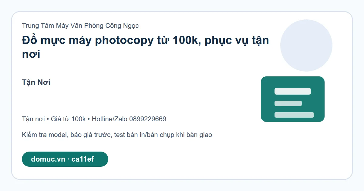 ảnh dịch vụ đổ mực máy photocopy tại Tận Nơi - Công Ngọc