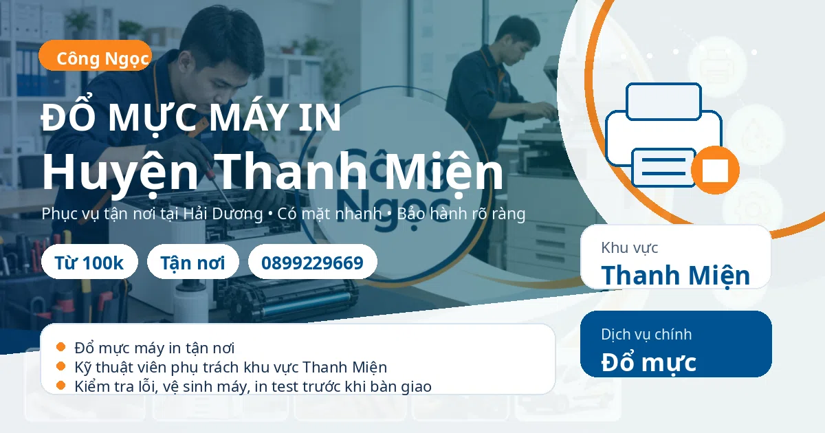 Đổ mực máy in tại Thanh Miện - Máy Văn Phòng Công Ngọc