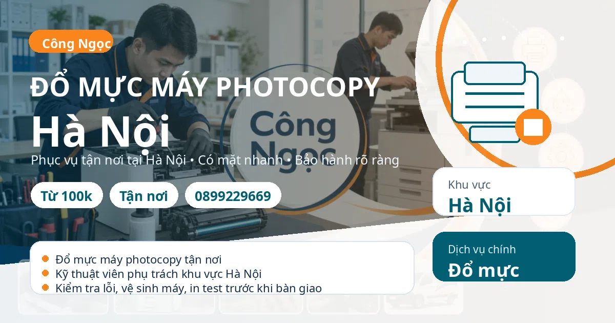 Đổ mực máy photocopy tại Hà Nội - Máy Văn Phòng Công Ngọc