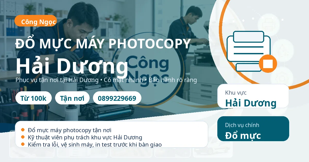Đổ mực máy photocopy tại Hải Dương - Máy Văn Phòng Công Ngọc