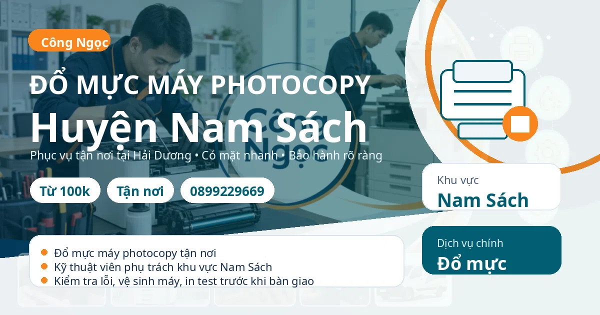 Đổ mực máy photocopy tại Nam Sách - Máy Văn Phòng Công Ngọc