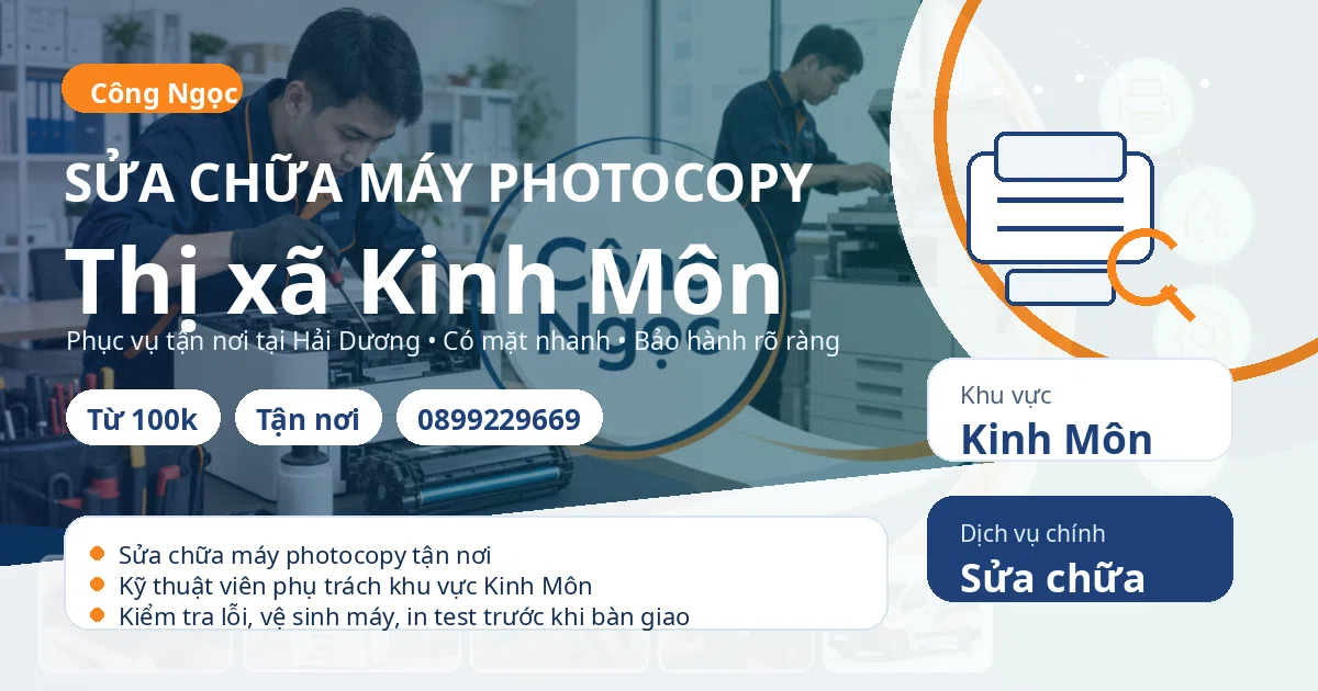 Sửa chữa máy photocopy tại Kinh Môn - Máy Văn Phòng Công Ngọc