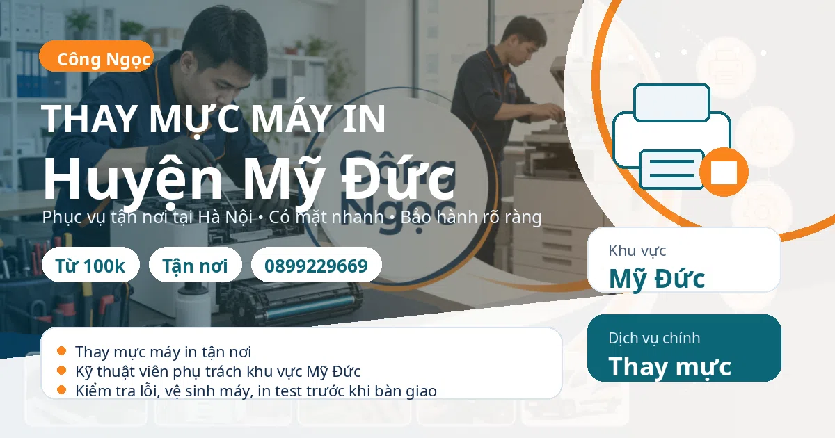 Thay mực máy in tại Mỹ Đức - Máy Văn Phòng Công Ngọc
