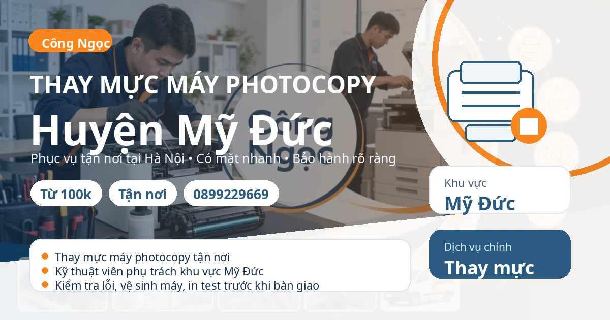 Thay mực máy photocopy tại Mỹ Đức - Máy Văn Phòng Công Ngọc